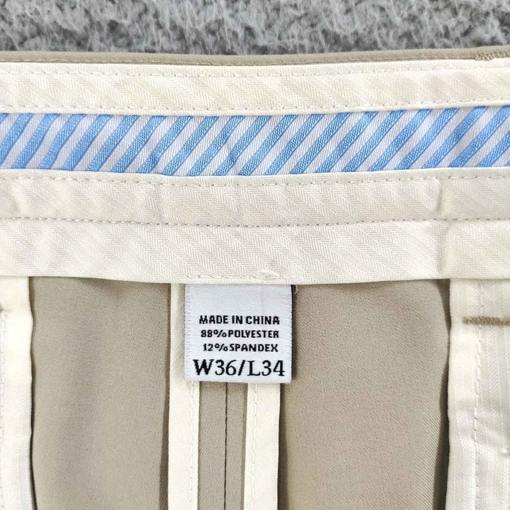Footjoy Golf Pants Men 36x32 Beige Outdoor Stretch Performance Flat Front Preppy